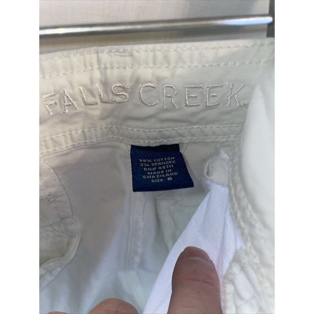 Falls Creek Sport Shorts Women's Size 6 White Zip Fly Pockets Belt Loops - Picture 2 of 12